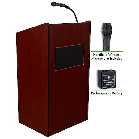 Oklahoma Sound OS Aristocrat Sound Lectern Recharge Batt Wireless Hand Mic Mahogany M6010-MY/LWM-5