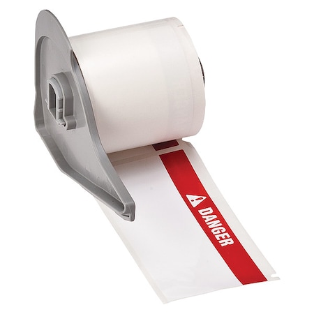 Brady Pre-CutLabelStockRoll, Red/White, Gloss M7-38-483-DANGER