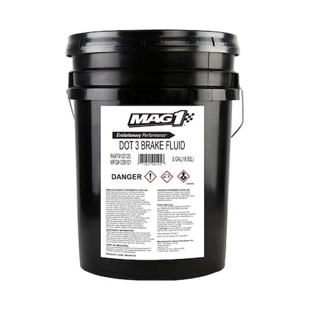 Mag 1 DOT 3 Brake Fluid, 5 gal, Glycol Base MAG1125