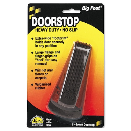 Master Caster Doorstop, Nonslip Rubber, Brown 00920