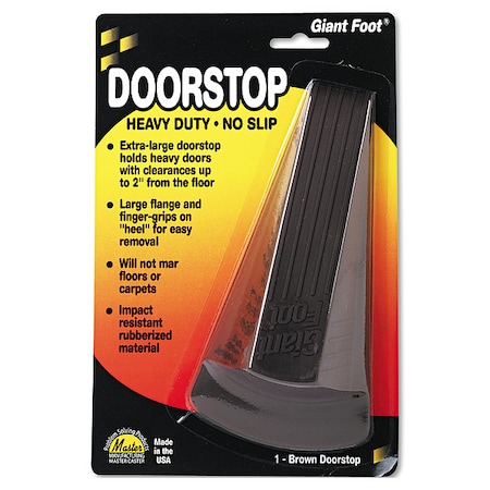 Master Caster Giant Doorstop, Nonslip Rubber, Brown 00964