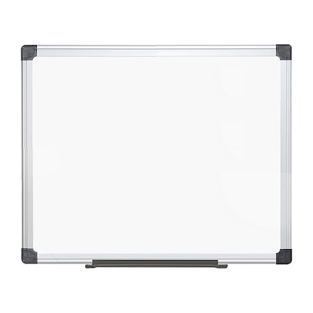 Mastervision Dry Erase Board, Melamine, 35 13/32 in, 59 in, Aluminum Frame, White, Matte MA1512170MV