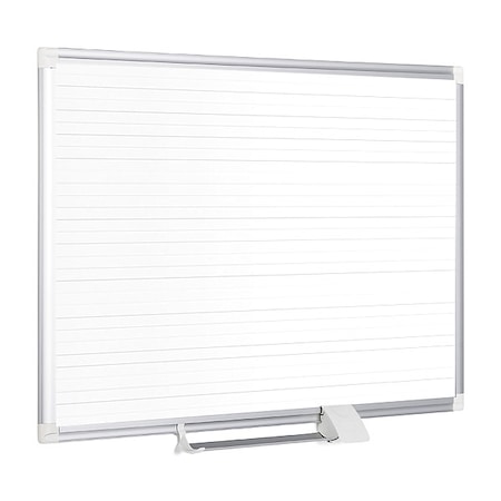 Mastervision Planning Board, Steel, 24 in, 36 in, Aluminum Frame, White, Gloss MA0594830