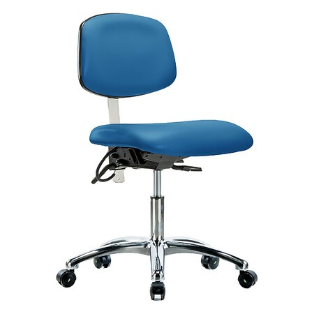 Zoro Select ESD Task Chair, No Arms, 19" to 24" Height, Blue BR-NECR-DHCH-CR-T1-A0-EC-ESDBLU