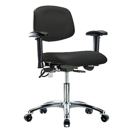 Zoro Select ESD Task Chair, Adjustable Arms, 19" to 24" Height, Black BR-NECR-DHCH-CR-T1-A1-EC-ESDBLK