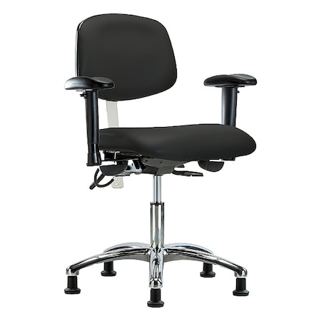 Zoro Select ESD Task Chair, Adjustable Arms, 19" to 24" Height, Black BR-NECR-DHCH-CR-T1-A1-EG-ESDBLK