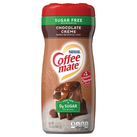 Coffee Mate Sugar Free Chocolate Cream Powdered Creamer, 10.2 oz Canister, PK6 12175855