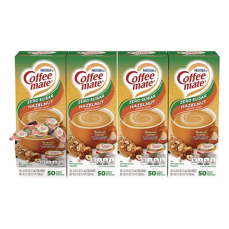 Coffee Mate Liquid Coffee Creamer, Zero Sugar Hazelnut, 0.38 oz Mini Cups, PK200 12434680