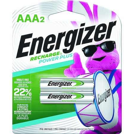 Energizer Precharged Recharg Battery, AAA, NiMh, PK2 NH12BP-2