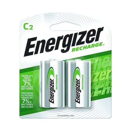 Energizer Precharged Recharg Battery, C, NiMh, PK2 NH35BP-2