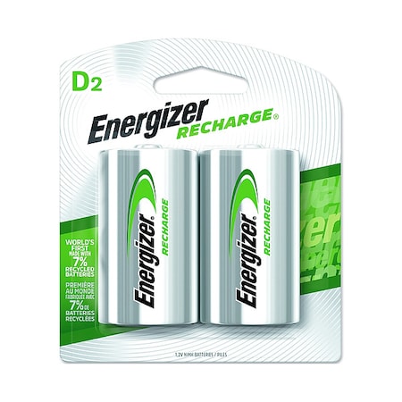 Energizer Precharged Recharg Battery, D, NiMh, PK2 NH50BP-2