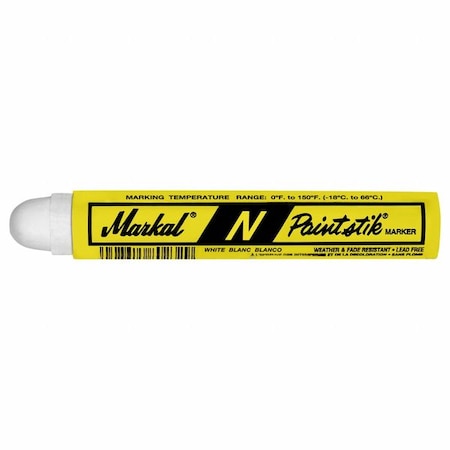 Markal Solid Paint Marker, 4-3/4 in L, White, Paint 82120G