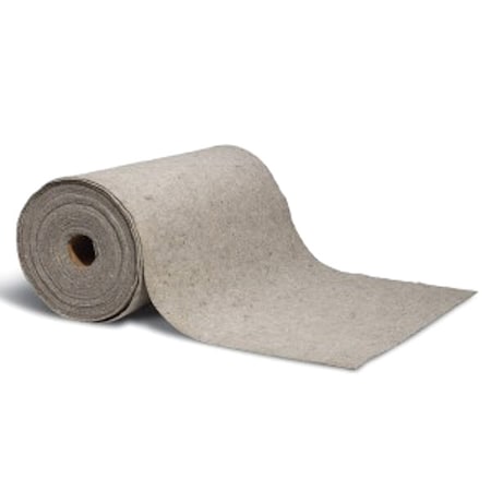 Spilltech Sorbent Roll, 50 gal, 30" x 150', Bases, Oils, Solvents, Water, Gray, Polyester NPRR36H