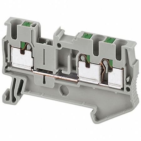 Schneider Electric Terminal Block, Pass-Through, 1 Pole, 20 A, 600 V AC, 12 AWG, Gray NSYTRP23