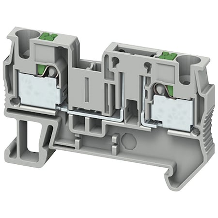 Schneider Electric Terminal Block, Pass-Through, 1 Pole, 20 A, 300 V AC, 12 AWG, Gray NSYTRP42TB