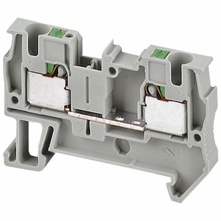 Schneider Electric Terminal Block, Pass-Through, 1 Pole, 30 A, 600 V AC, 10 AWG, Gray NSYTRP42