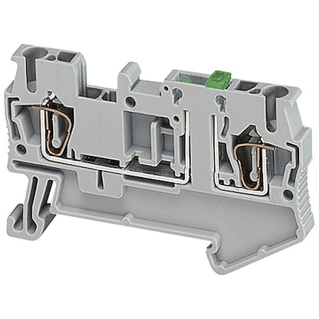 Schneider Electric Terminal Block, Blade Disconnect, 1 Pole, 16 A, 600 V AC, 12 AWG, Gray NSYTRR22SC