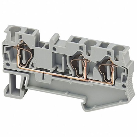 Schneider Electric Terminal Block, Pass-Through, 1 Pole, 30 A, 600 V AC, 10 AWG, Gray NSYTRR43