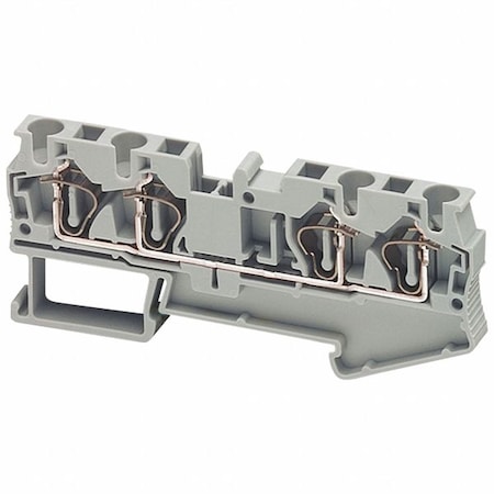 Schneider Electric Terminal Block, Pass-Through, 1 Pole, 30 A, 600 V AC, 10 AWG, Gray NSYTRR44