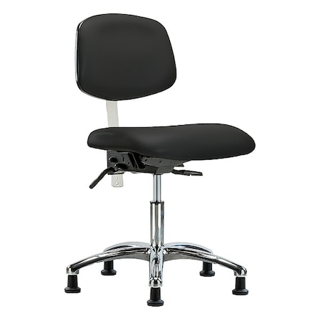 Zoro Select Clean Room Chair Ergonomic Chair, No Arms, 19" to 24" Height, Vinyl, Black BR-NCR-VDHCH-CR-T0-A0-RG-8540