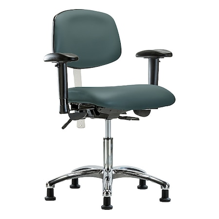 Zoro Select Clean Room Chair Ergonomic Chair, Adjustable Arms, 19" to 24" Height, Polyurethane, Vinyl BR-NCR-VDHCH-CR-T0-A1-RG-8546