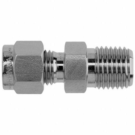 Brennan Industries Strt, SS, Comp. 1/4 in, MNPT 3/8 in N2404-04-04-BT-SS
