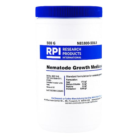 Rpi Nematode Growth Medium (NGM), 500g N81800-500.0
