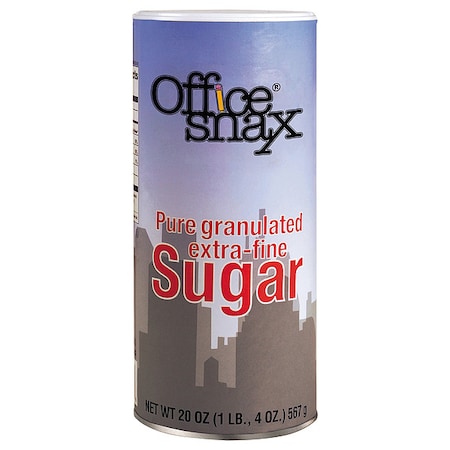 Office Snax Sugar Canister, 20 oz Reclosable Canister, PK24 00019CT