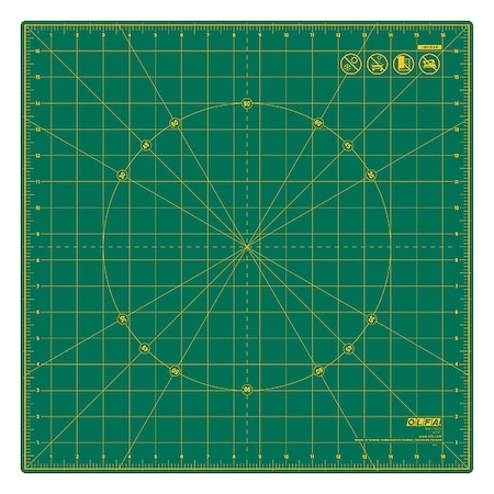 Olfa Cutting Mat, Green, L.N. 17'', W.N. 17'' RM-17S-01