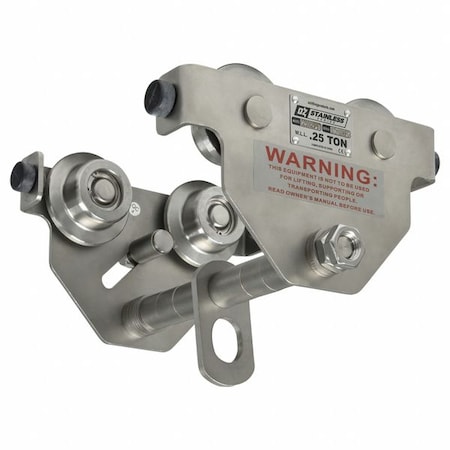 Oz Lifting Products Stainless Steel Push Beam Trolley OZSS025PBT