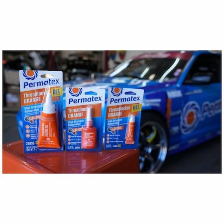 Permatex Removable Threadlocker, PERMATEX, Orange, High Strength, 10 mL 25210