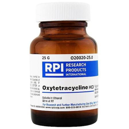 Rpi Oxytetracycline Hydrochloride, 25g O20020-25.0