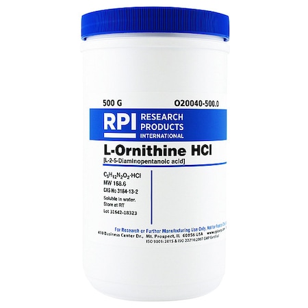 Rpi L-Ornithine HCl , 500g, Powder O20040-500.0