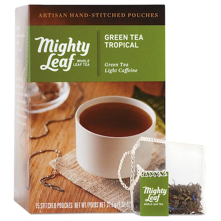 Mighty Leaf Tea Tea, Green Tea, Tea Bag, Caffeinated, Tea Bags, 1.32 oz, 15 PK 510138