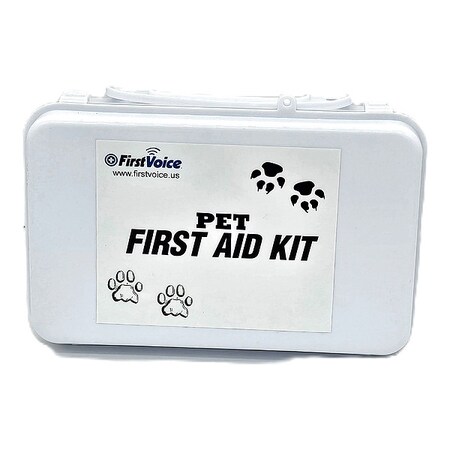 First Voice First Aid Kit and Housing, Plastic Plastic Box, 65 Components, Not Applicable People Served PET02