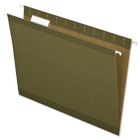 Zoro Select File Folders 8-1/2" x 11", 1/5-Cut Tab, Standard Green, Pk25 PFXRCY415215SGR