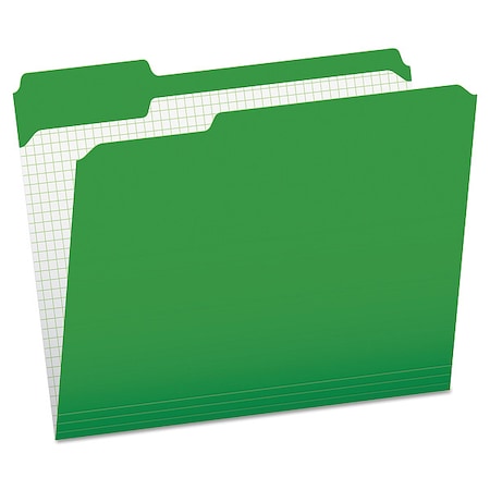Zoro Select File Folders 8-1/2" x 11", 1/3-Cut Tab, Bright Green, Pk100 PFXR15213BGR