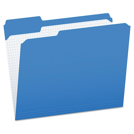 Zoro Select File Folders 8-1/2" x 11", 1/3-Cut Tab, Blue, Pk100 PFXR15213BLU