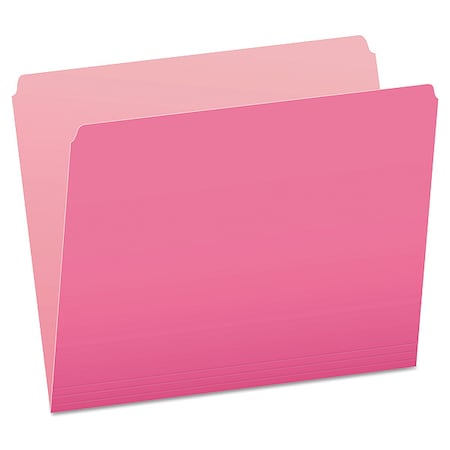 Zoro Select File Folders 8-1/2" x 11", Straight Tab, Pink, Pk100 PFX152PIN