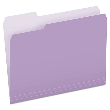 Zoro Select File Folders 8-1/2" x 11", 1/3-Cut Tab, Lavender, Pk100 PFX15213LAV