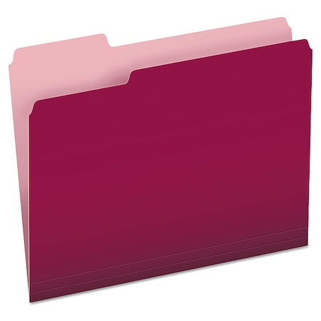 Zoro Select File Folders 8-1/2" x 11", 1/3-Cut Tab, Burgundy, Pk100 PFX15213BUR