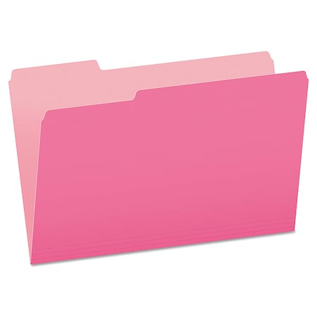 Zoro Select File Folders 8-1/2" x 14", 1/3-Cut Tab, Pink, Pk100 PFX15313PIN