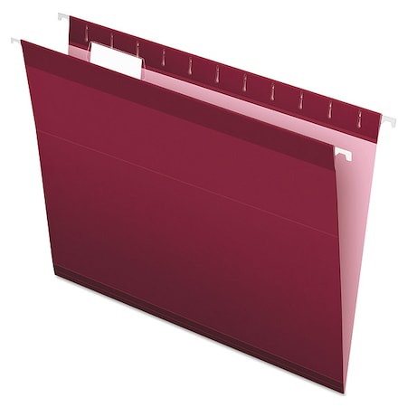 Zoro Select Hanging File Folders, Burgundy, 8.5"H, PK25 PFX415215BUR
