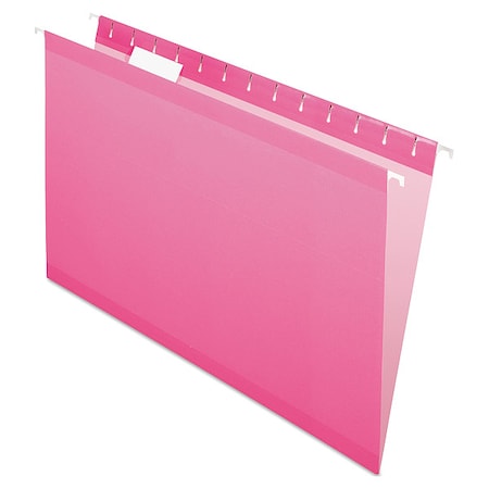 Zoro Select Hanging File Folders, Pink, 8 1/2in H, PK25 PFX415315PIN