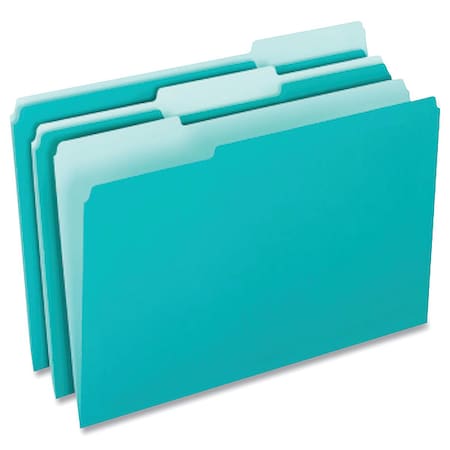 Zoro Select File Folders 8-1/2" x 11", 1/3-Cut Tab, Aqua, Pk100 PFX421013AQU