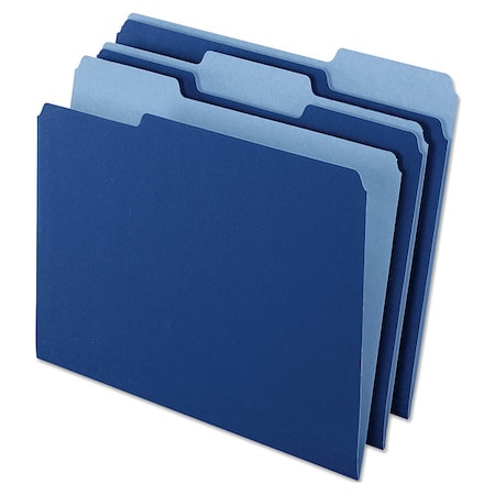 Zoro Select File Folders 8-1/2" x 11", 1/3-Cut Tab, Navy Blue, Pk100 PFX421013NAV