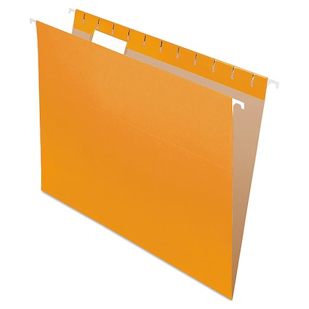 Zoro Select Hanging File Folders, Orange, 8.5in H, PK25 PFX81607
