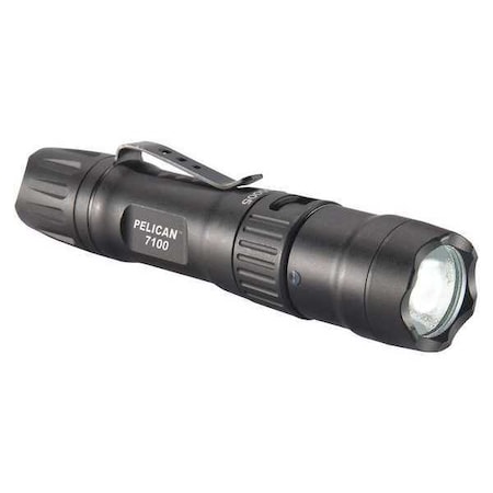 Pelican Black Rechargeable Tactical Flashlight, 14500, 695/348/33lm 7100