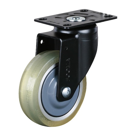 Foot Master Plate Caster, Swivel, PU, 162 1/2mm H PL-125-ASF-LUD