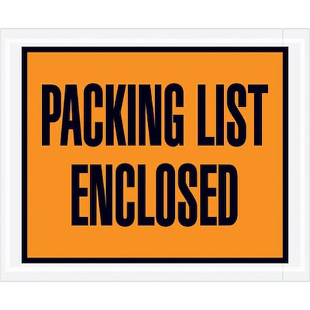 Zoro Select Packing List Envelopes, Orange, PK1000 PL10
